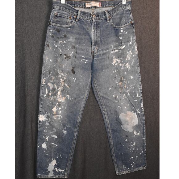 Levi's 550 Relaxed Fit Men's 34x32 Paint Stained Distressed Denim Jeans Thrash - Picture 1 of 11